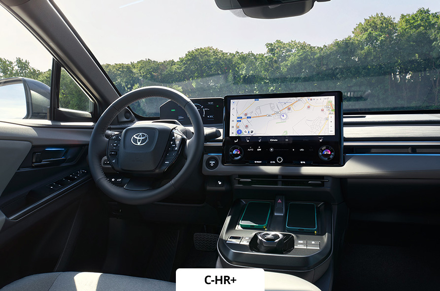 C-HR+ interior shot of the dash area