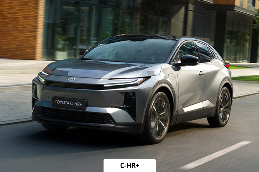 C-HR+ driving through the city