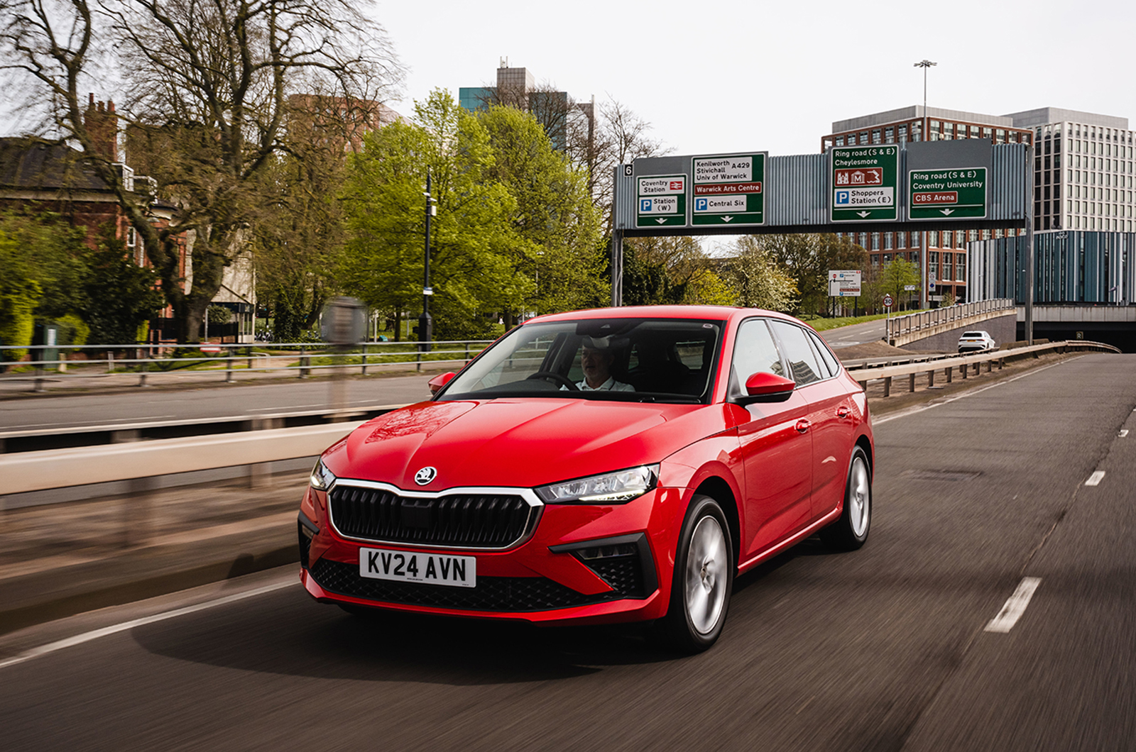Skoda Scala front three quarters driving