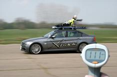 Granny does 111mph - on a roof rack!