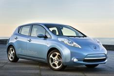 All-electric Nissan Leaf driven
