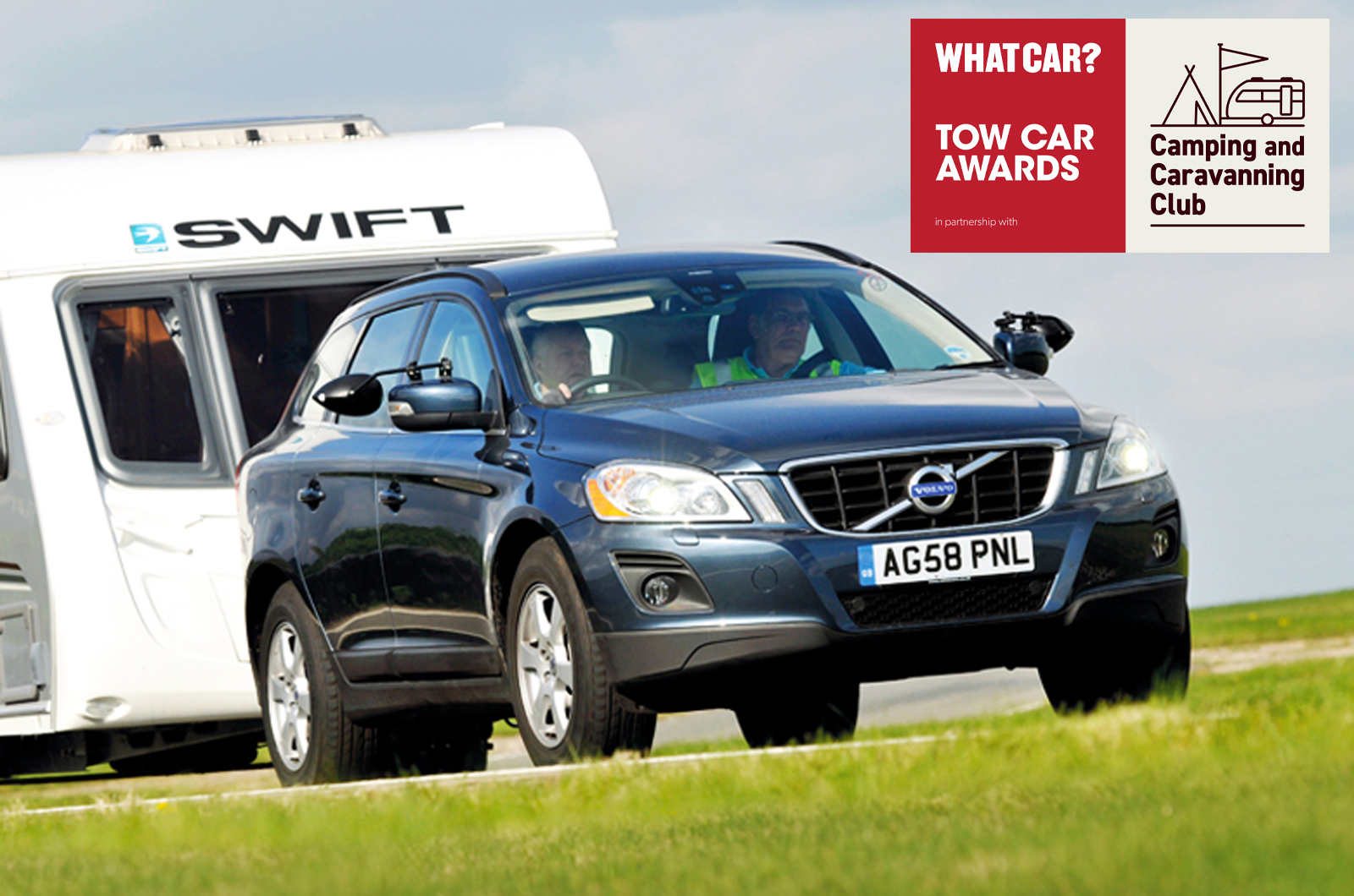 2009 Volvo XC60 towing a caravan