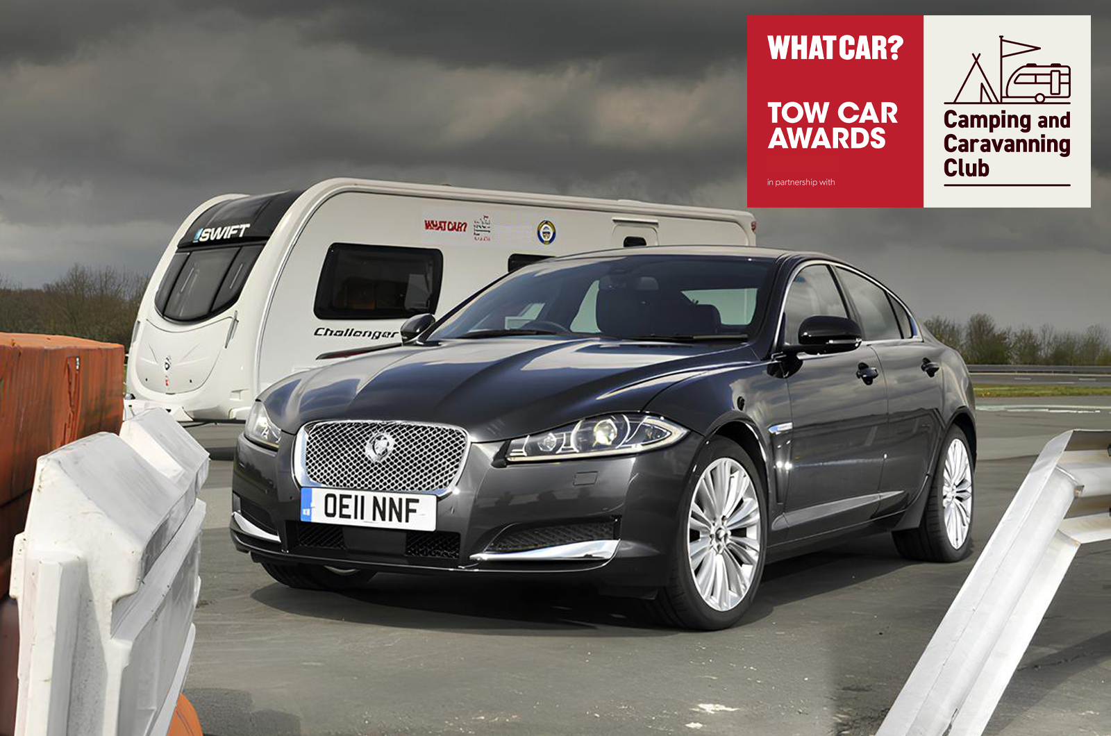 2012 Jaguar XF with a caravan