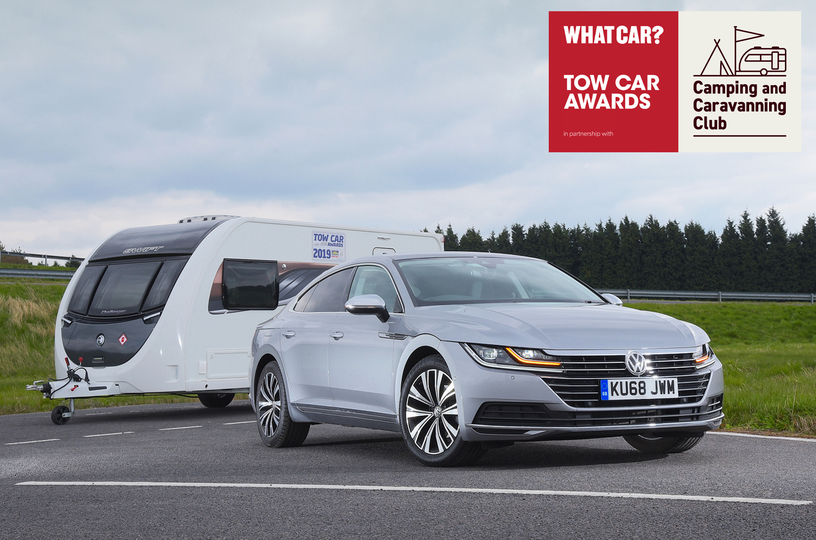 2019 Volkswagen Arteon with a caravan
