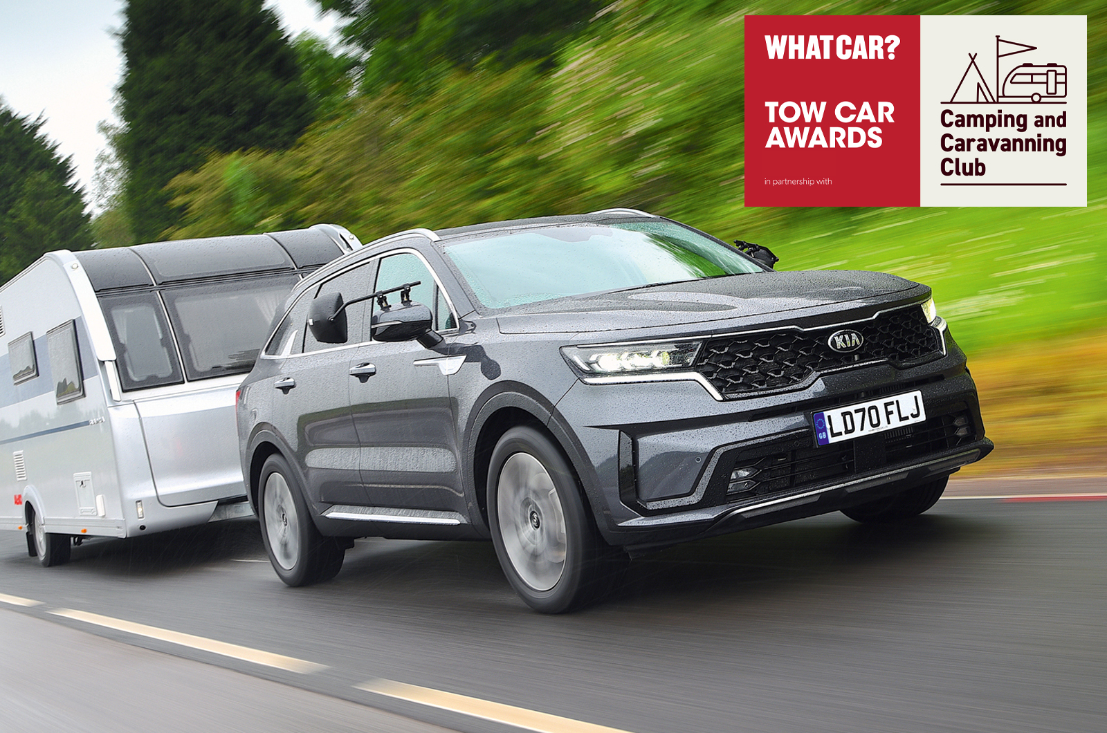 2021 Kia Sorento pulling a caravan