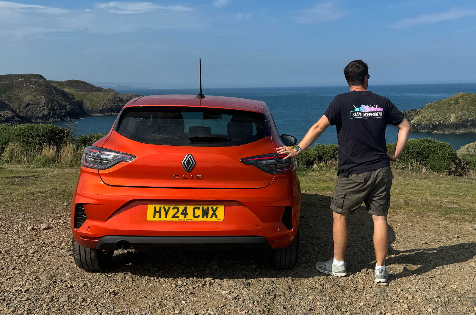 Jonty and his Clio admiring the view