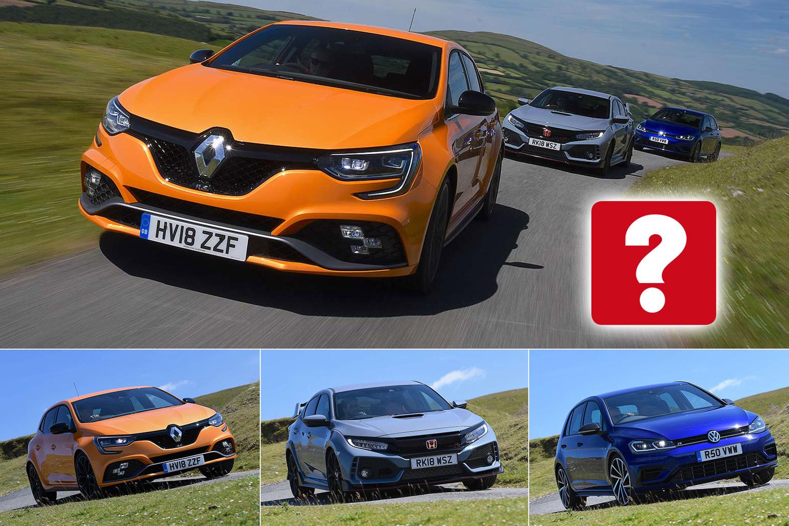 New Renault Megane RS vs Honda Civic Type R vs Volkswagen Golf R