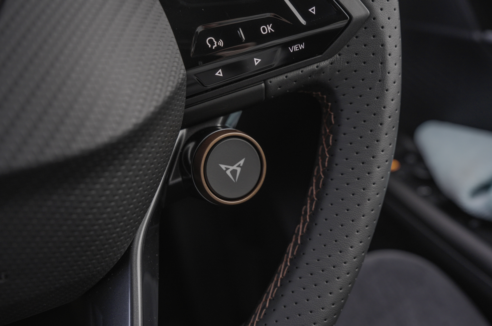 CUPRA Born steering wheel close-up