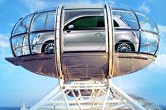 Fiat 500 takes to the skies over London