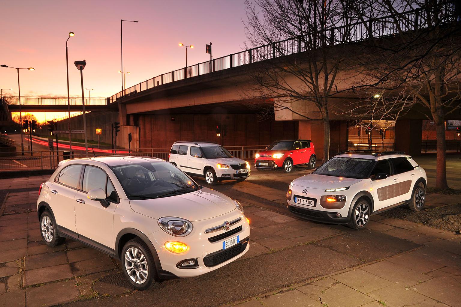 Fiat 500X vs Citroen C4 Cactus vs Kia Soul vs Skoda Yeti