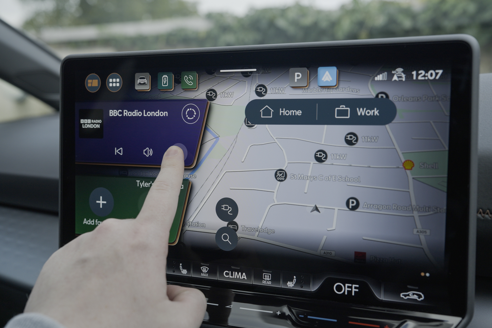 CUPRA Born infotainment touchscreen