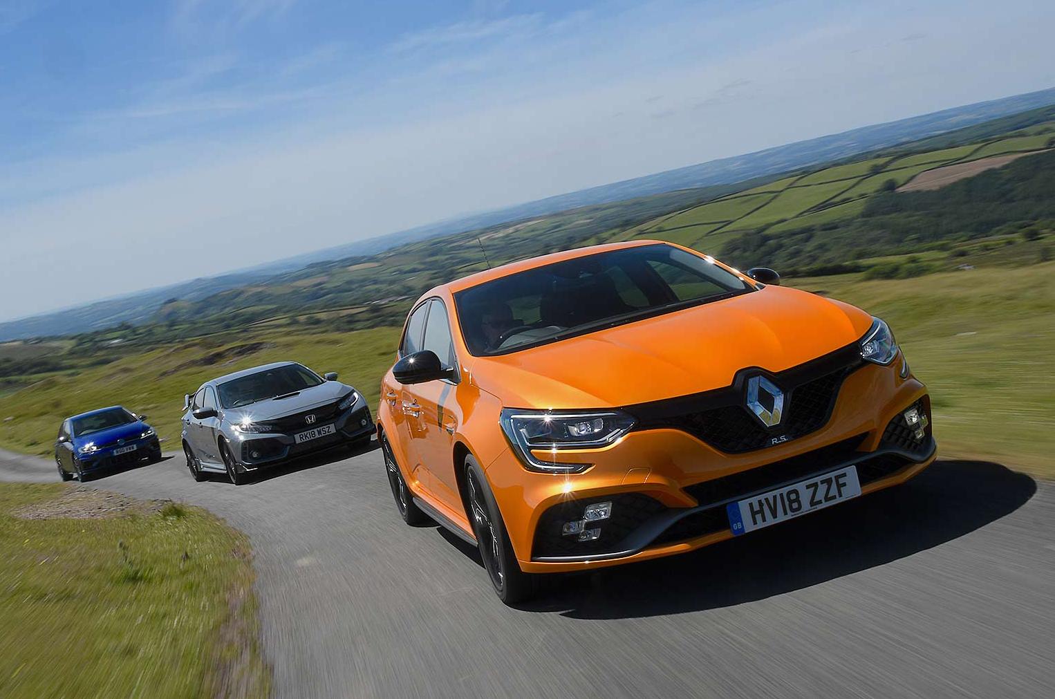New Renault Megane RS vs Honda Civic Type R vs Volkswagen Golf R