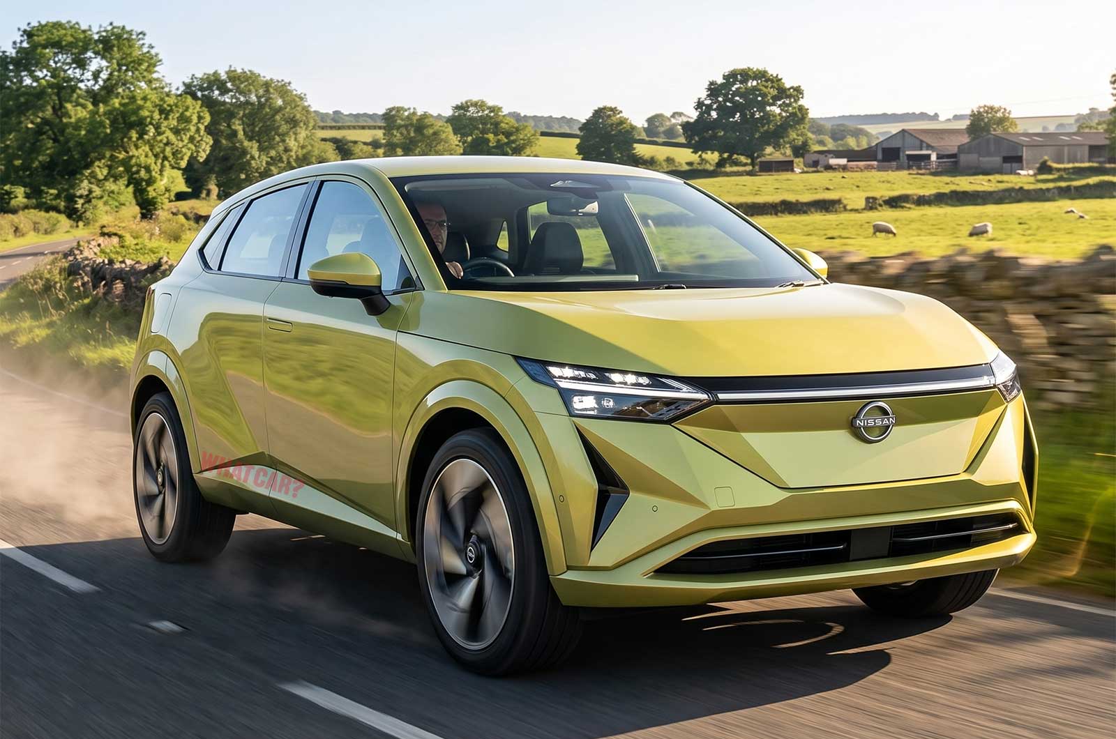 Nissan Qashqai future rendering driving front