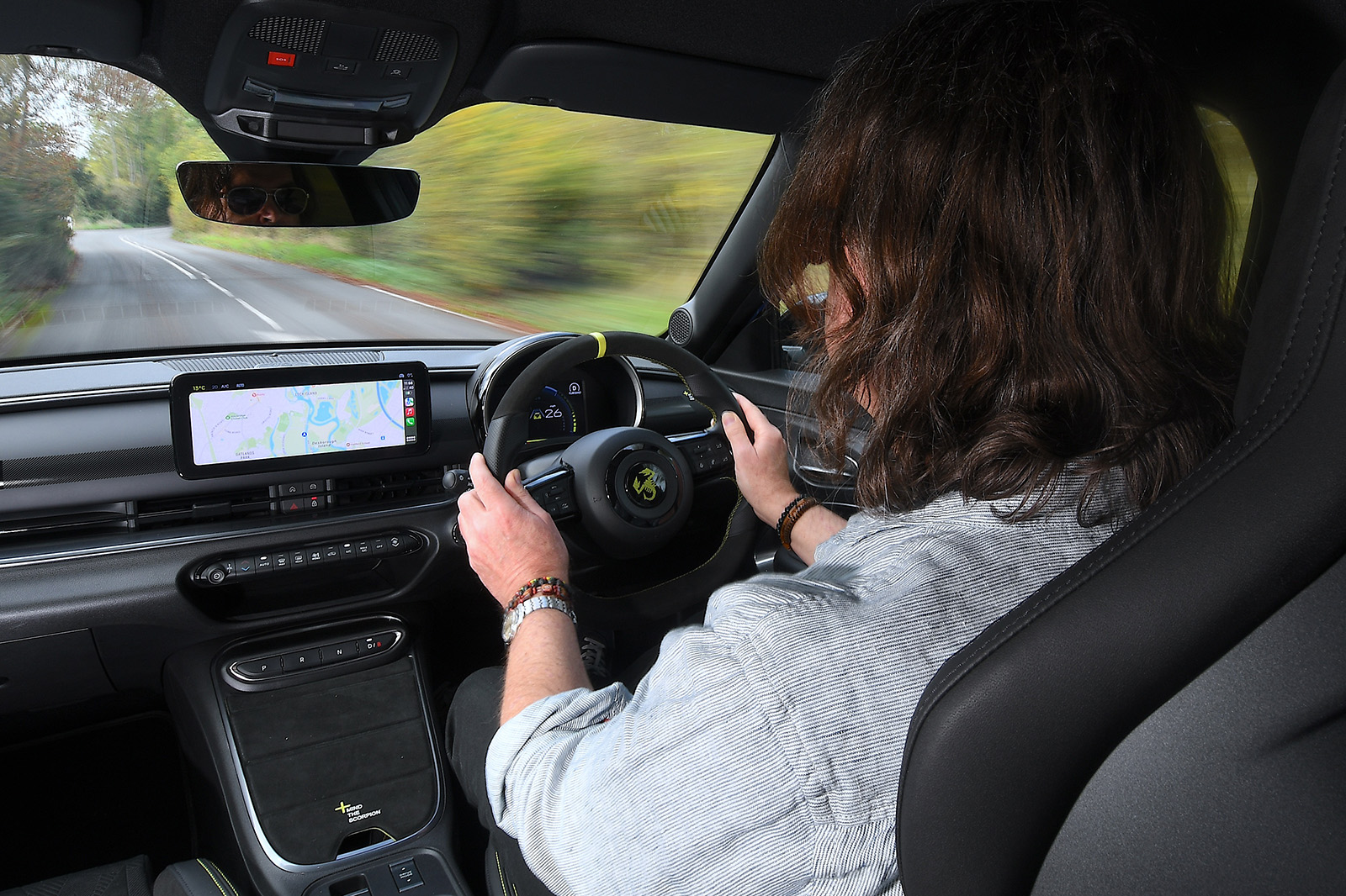 Abarth 600e Mark driving