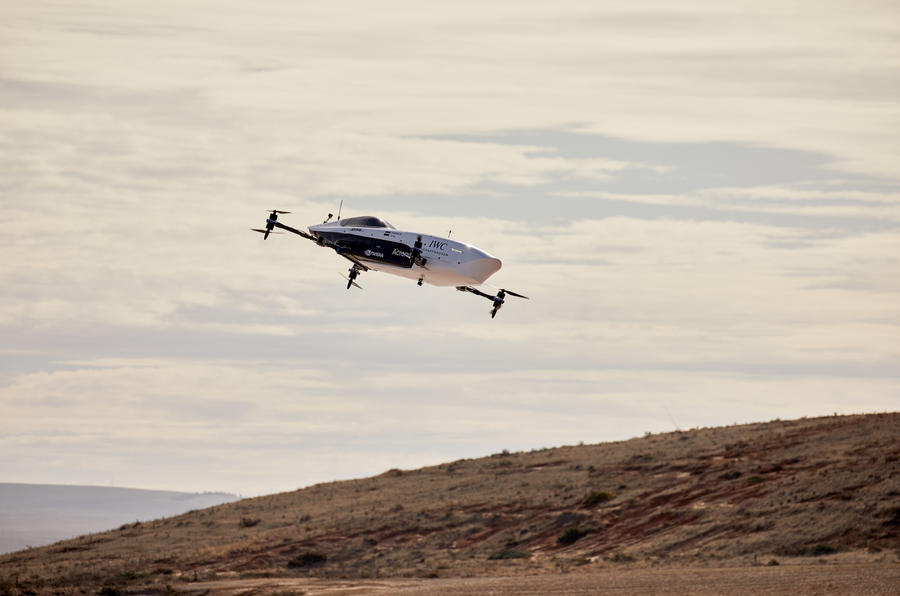 Airspeeder racer flying