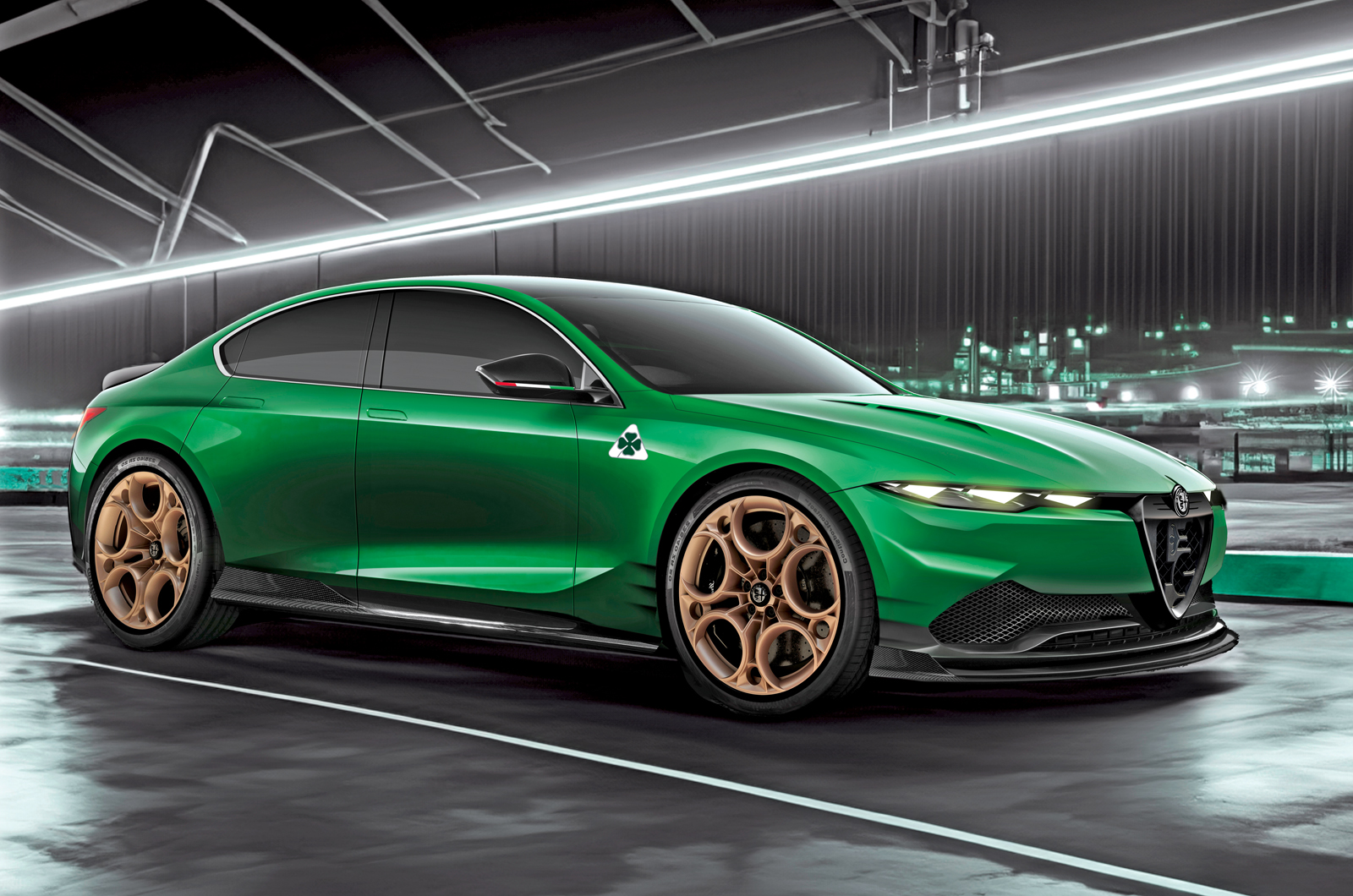 Alfa Giulia EV Quadrifoglio render front
