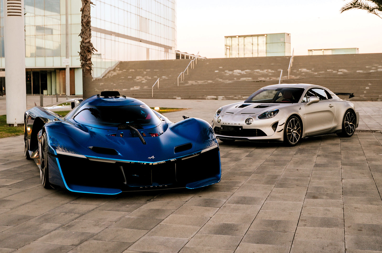 Alpine A110 with Alpine racing car