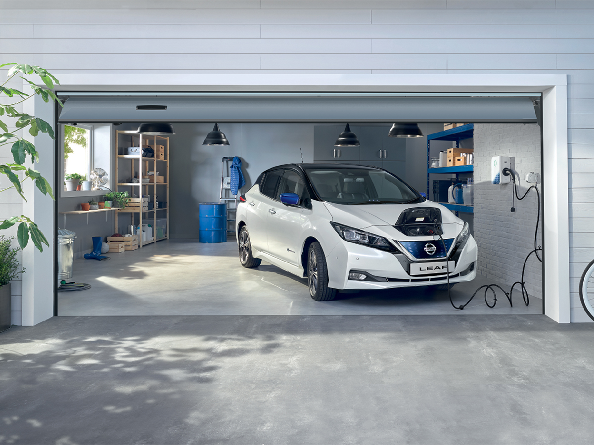 Nissan Leaf front three quarters