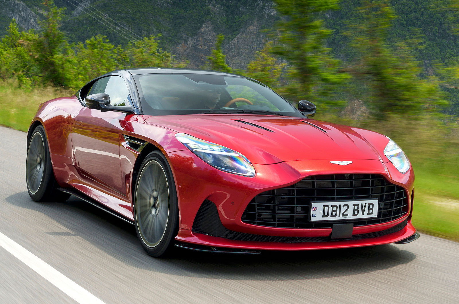 Aston Martin DB12 front right driving