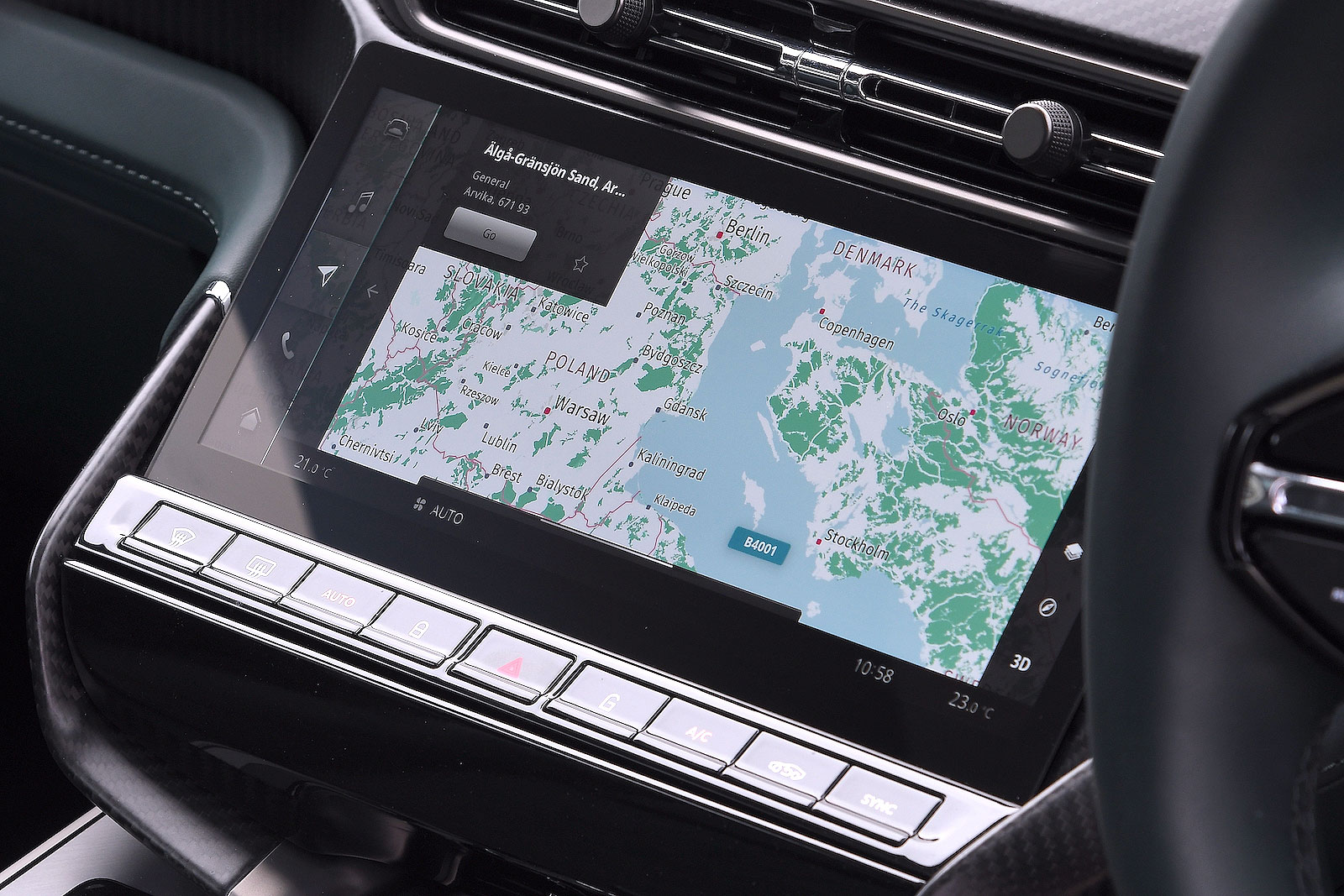Aston Martin Vanquish infotainment touchscreen