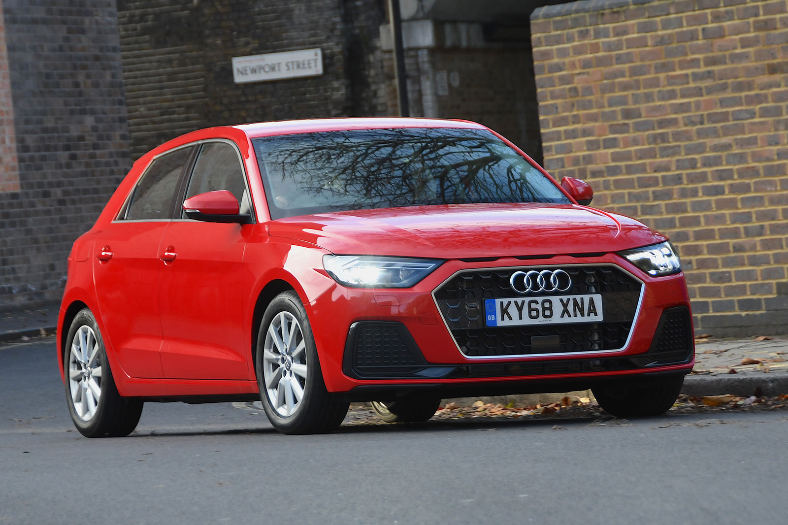 A1 Sportback driving front three-quarter