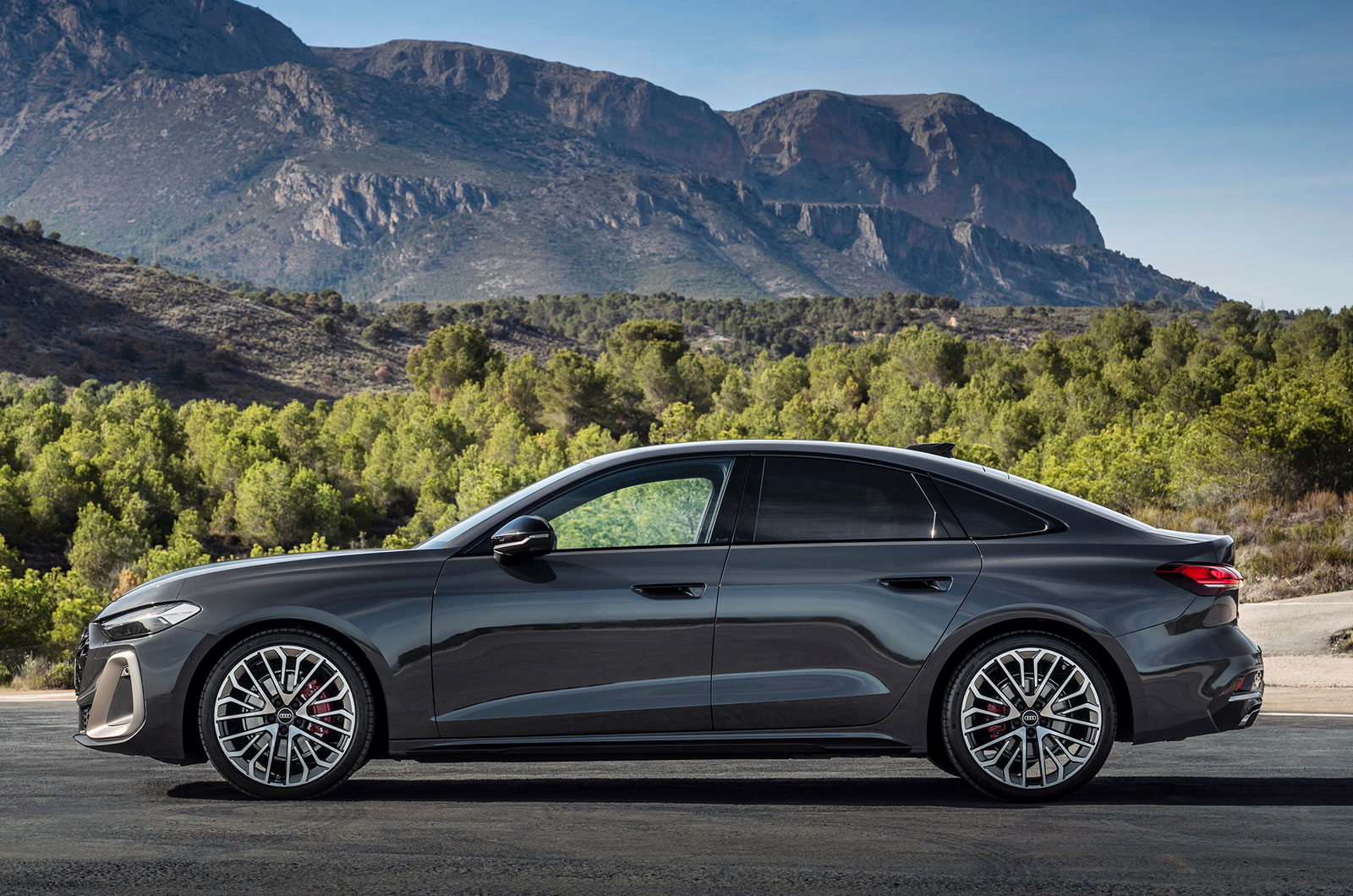 Audi A5 saloon grey static side