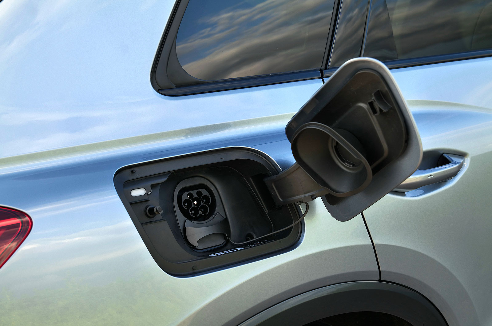 Audi Q4 e-tron charging socket detail