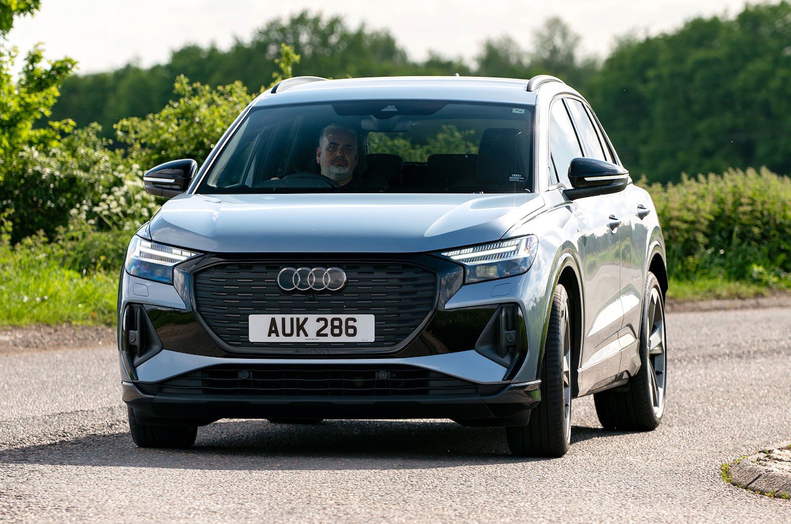 Audi Q4 e-tron front cornering