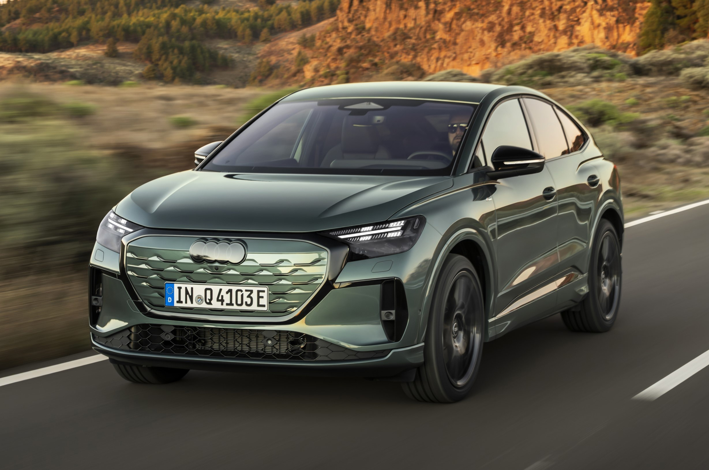 Audi Q4 e-tron front driving