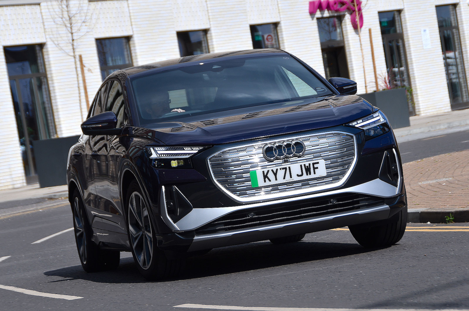 Audi Q4 Sportback e-tron front cornering