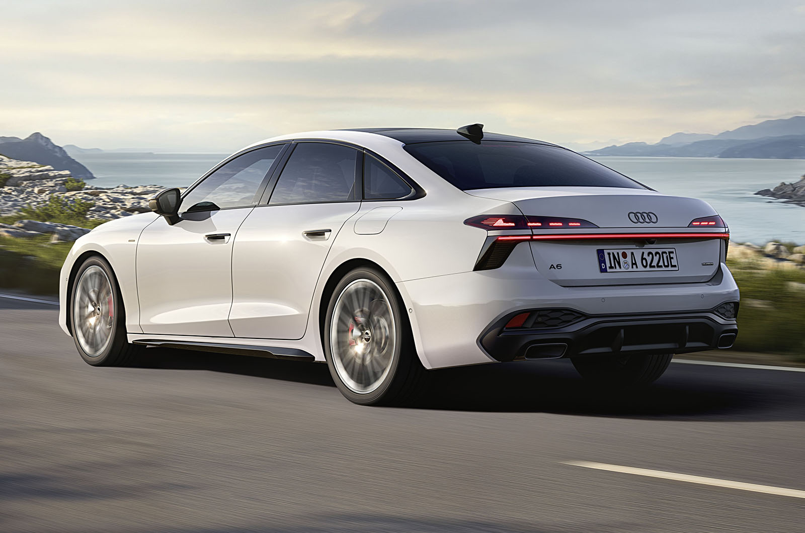Audi A6 saloon PHEV rear driving
