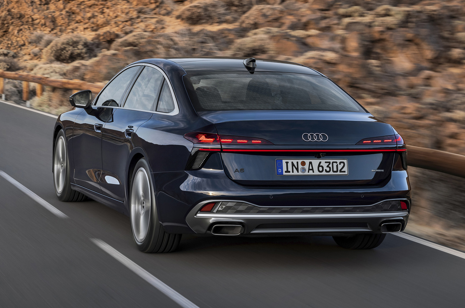 Audi A6 saloon rear driving