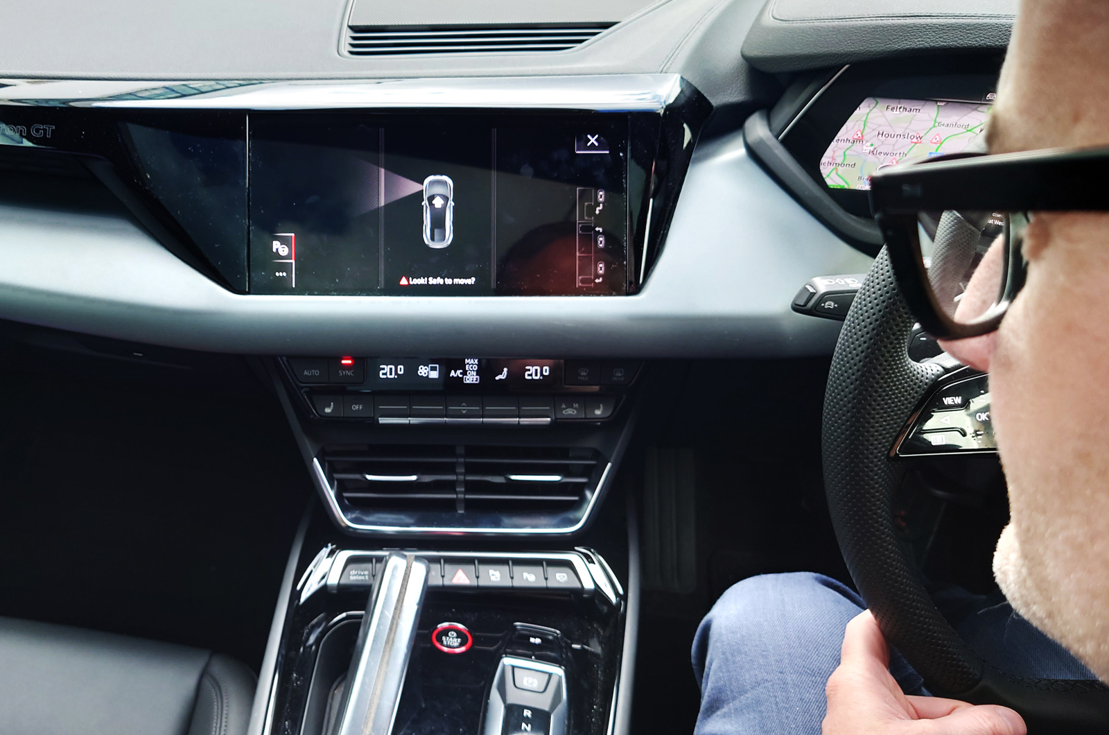Audi E-tron GT LT Park Assist menu on touchscreen
