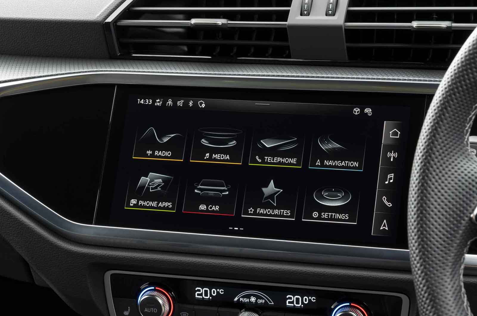 Audi Q3 2022 infotainment screen