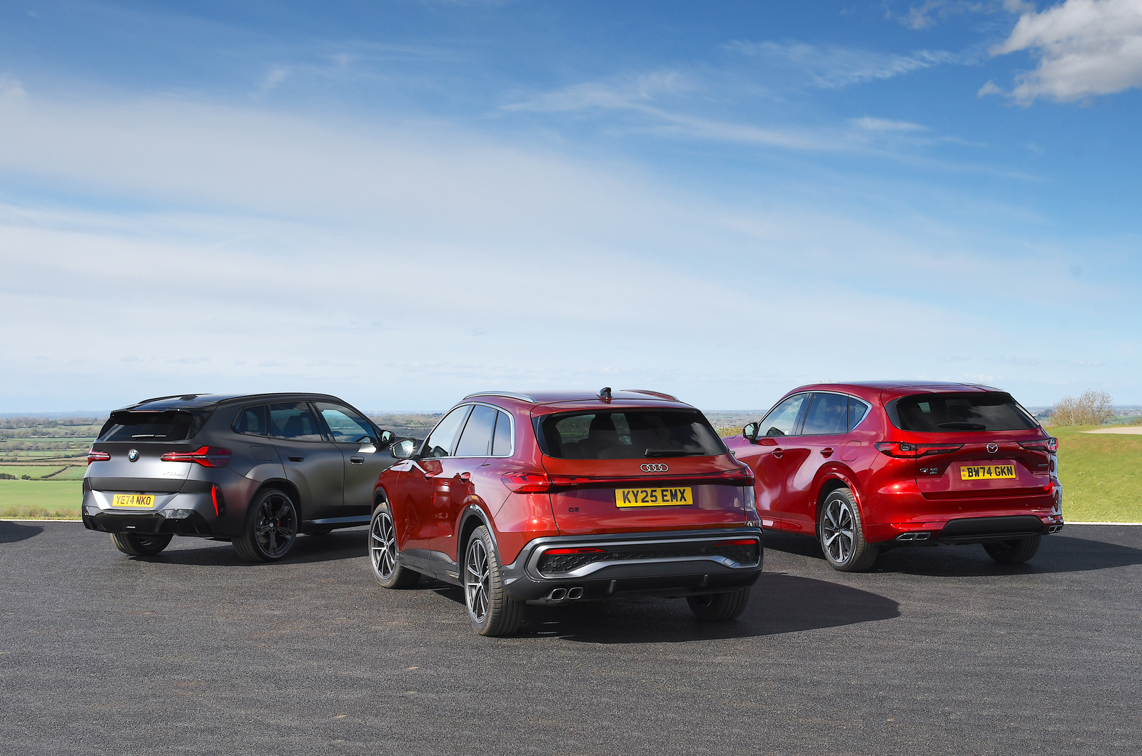 Audi Q5 vs BMW X3 vs Mazda CX-60 rears