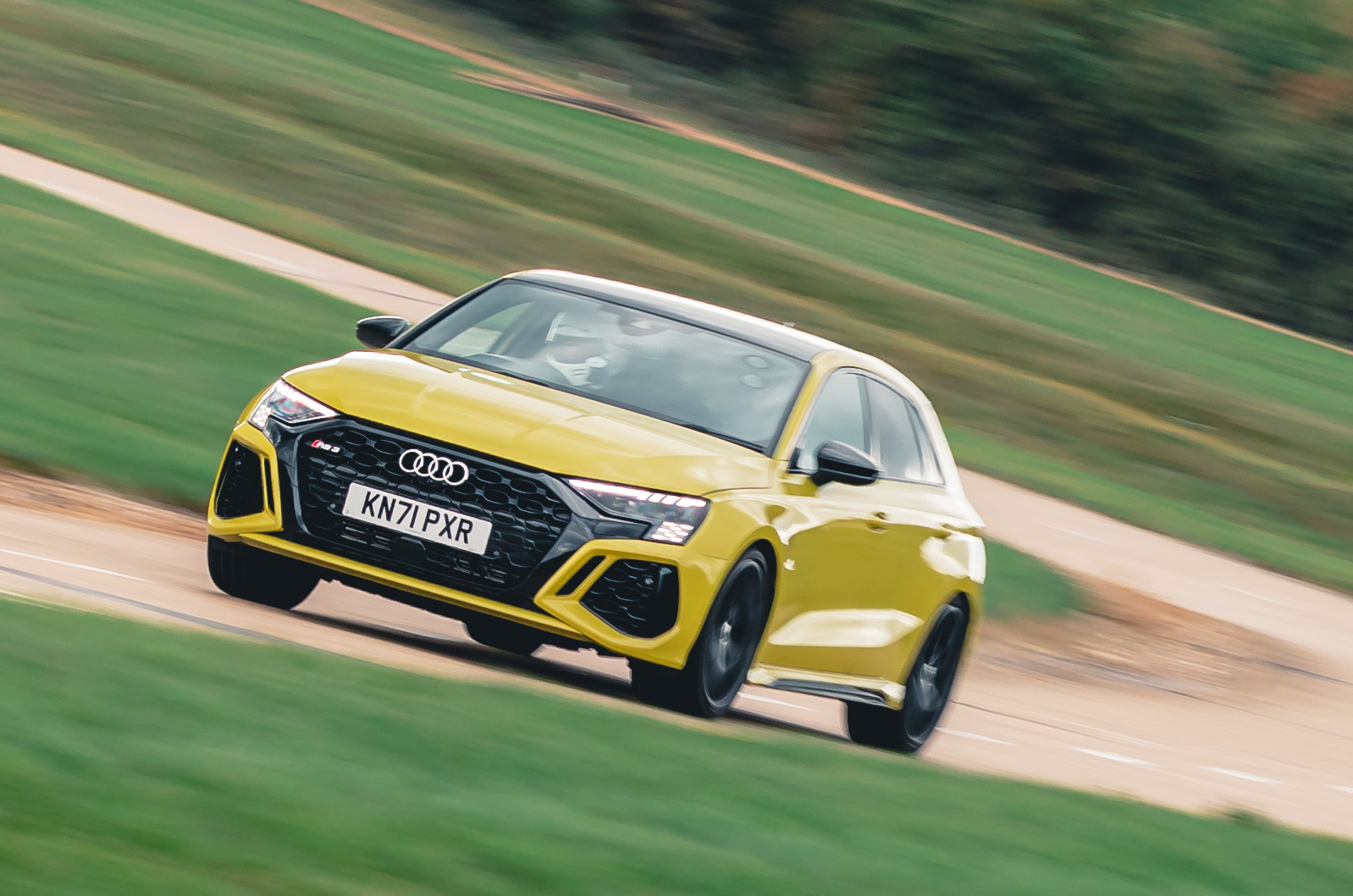 Audi RS3 Sportback front cornering on track