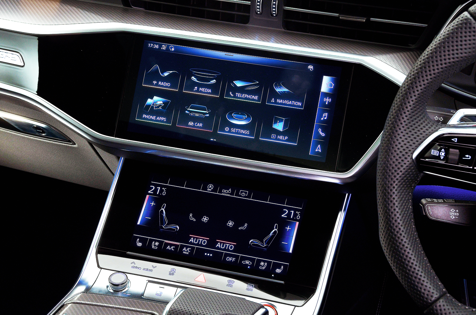 Audi RS6 Avant infotainment screen
