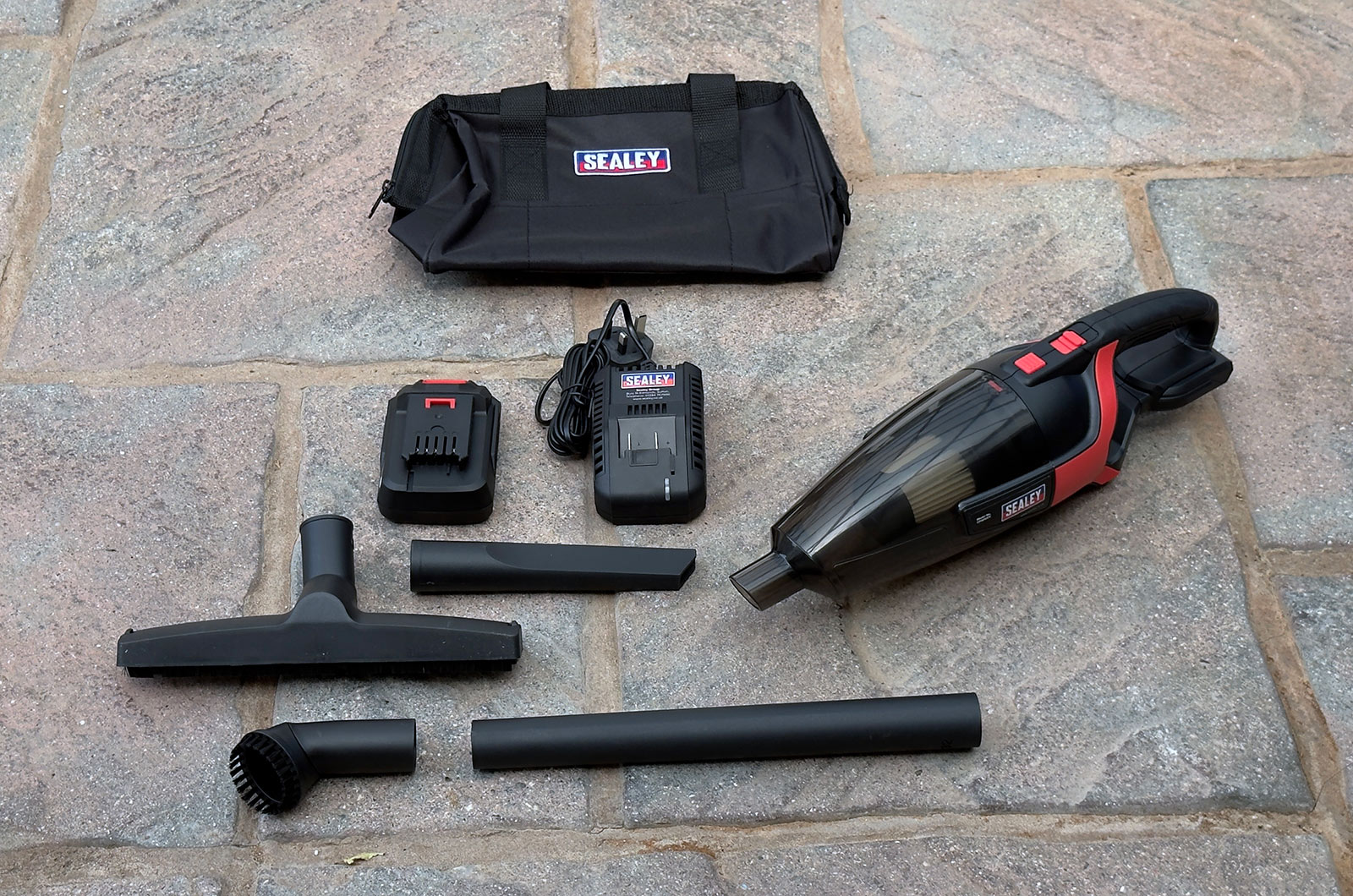 Best cordless car vacuum cleaners - Sealey SV20 with accessories