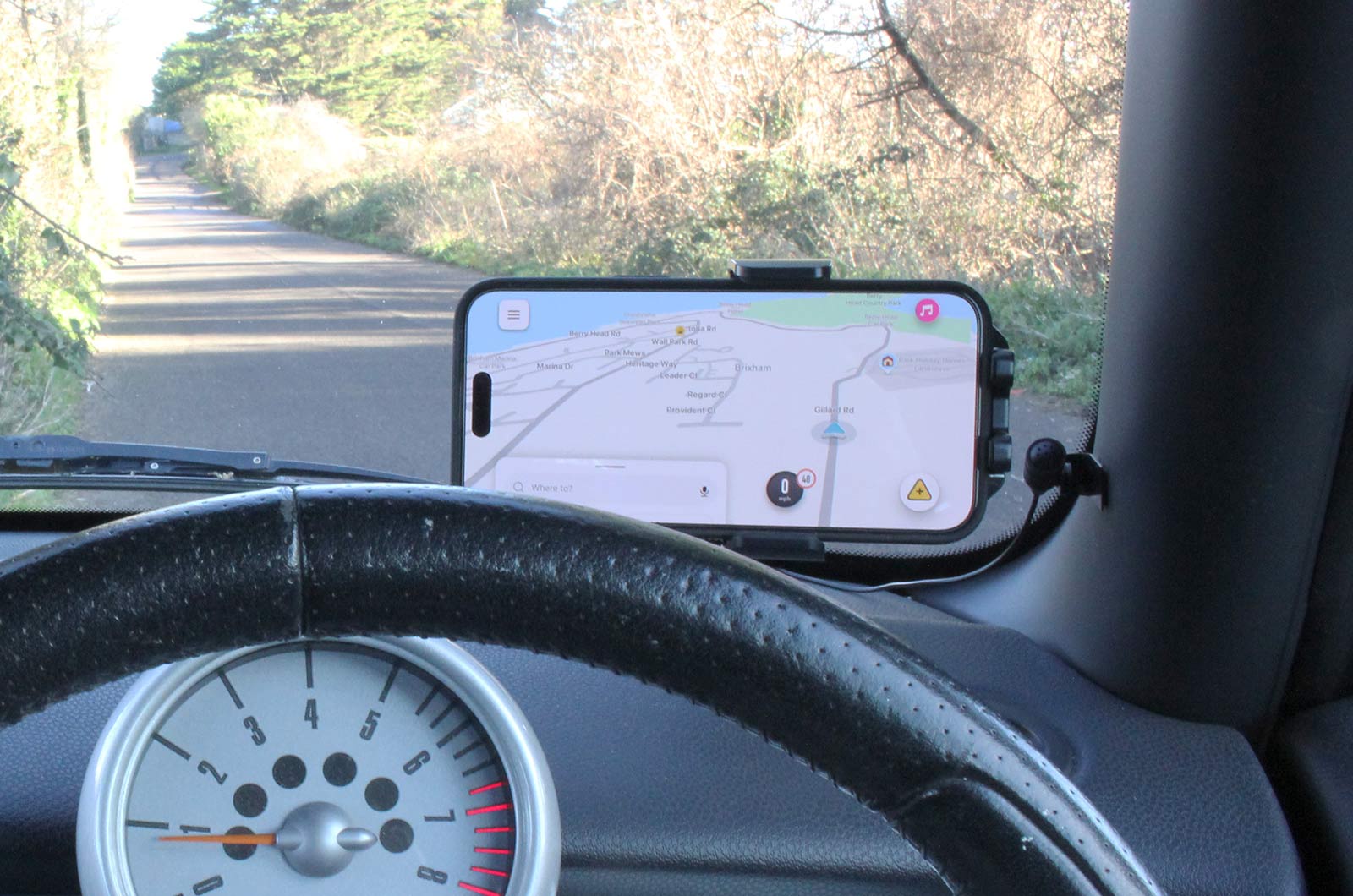Blukar mobile phone holder with phone mounted