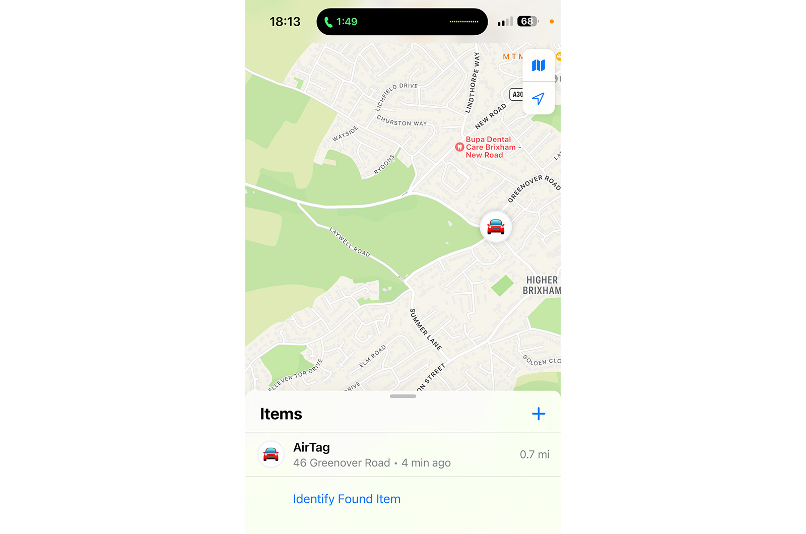 Best car GPS trackers - Apple AirTag mapping