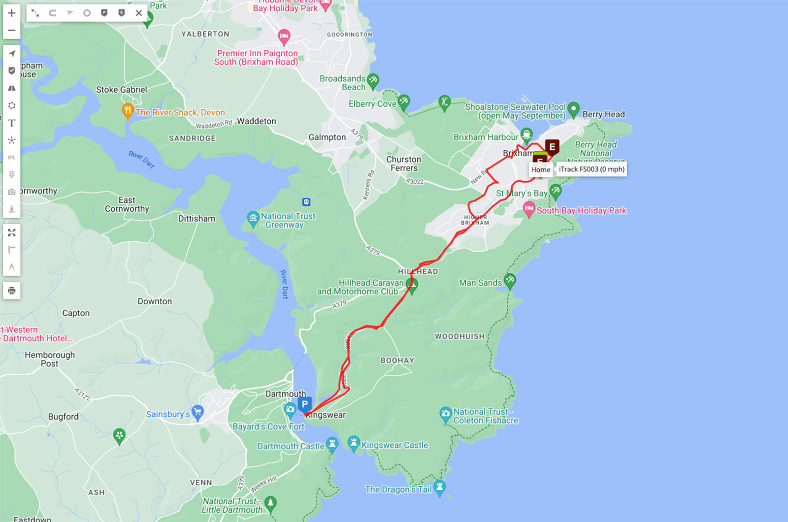 Best car GPS trackers - iTrack FS003 mapping