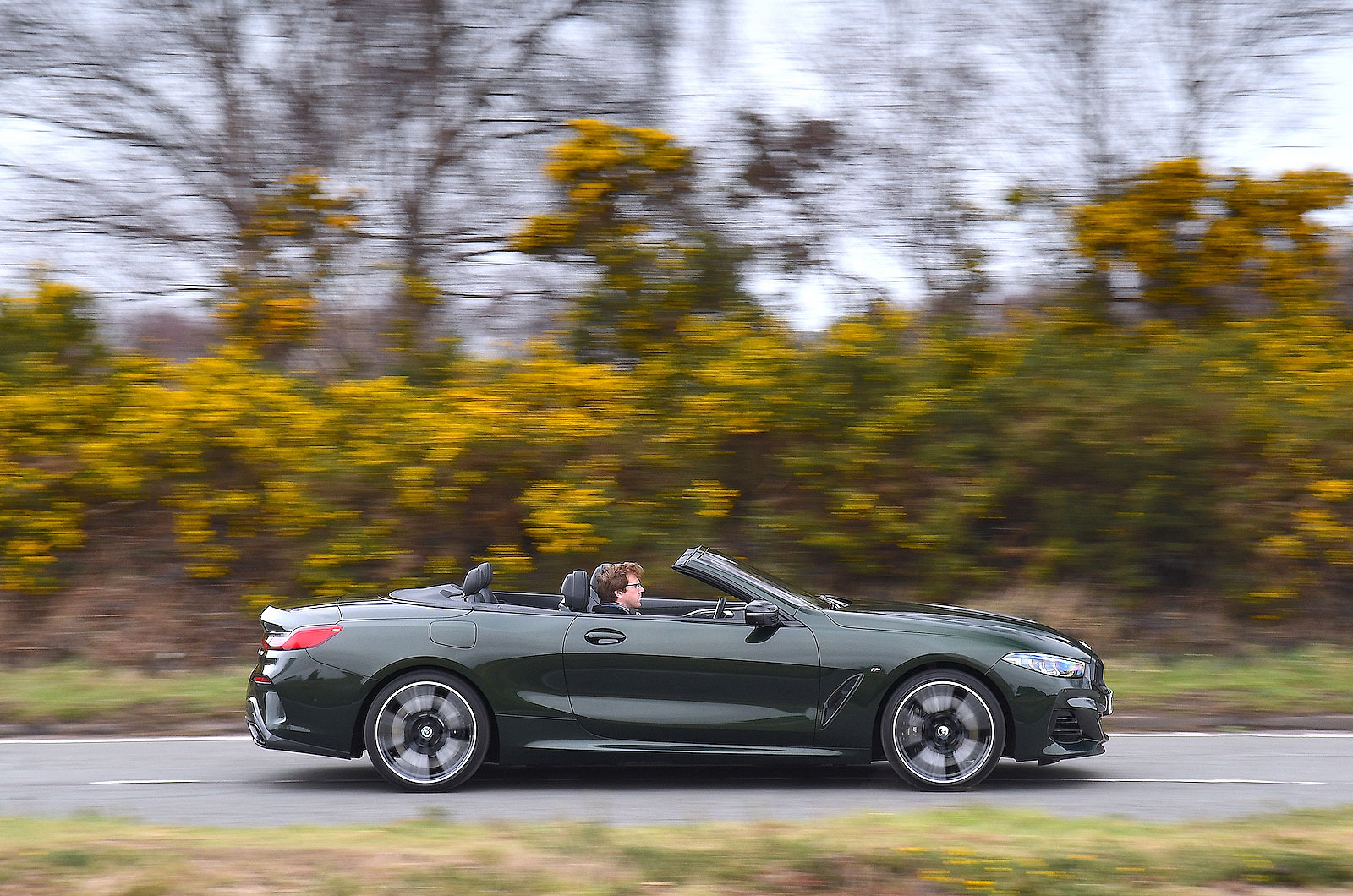 BMW 8 Series Convertible right driving roof down