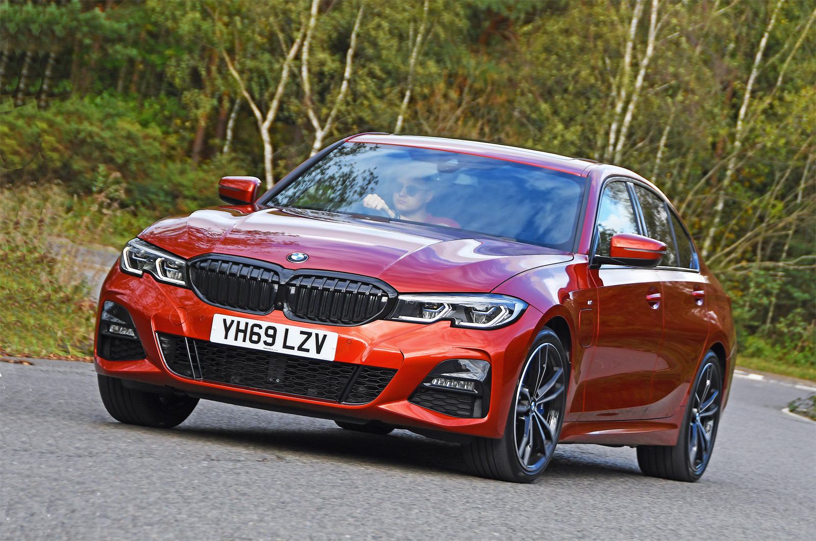 BMW 330e front cornering
