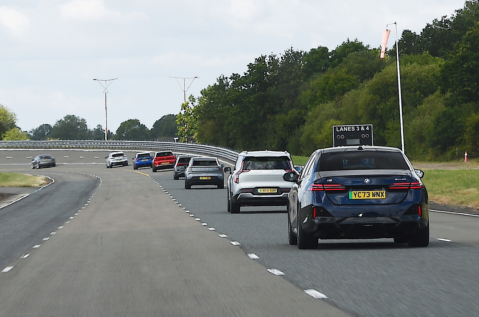 BMW i5 LT in summer range test at MIRA