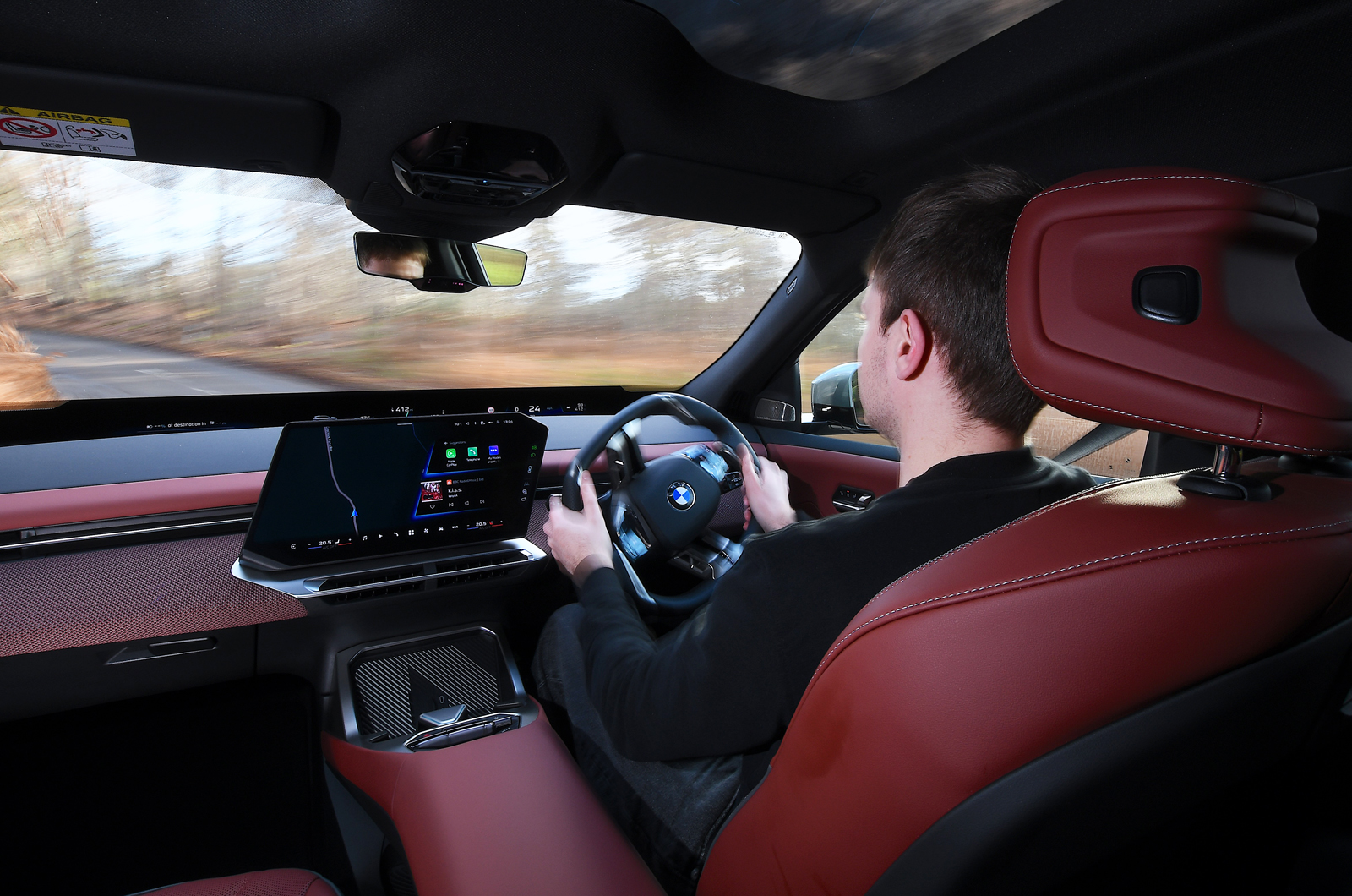 BMW iX3 dashboard driving