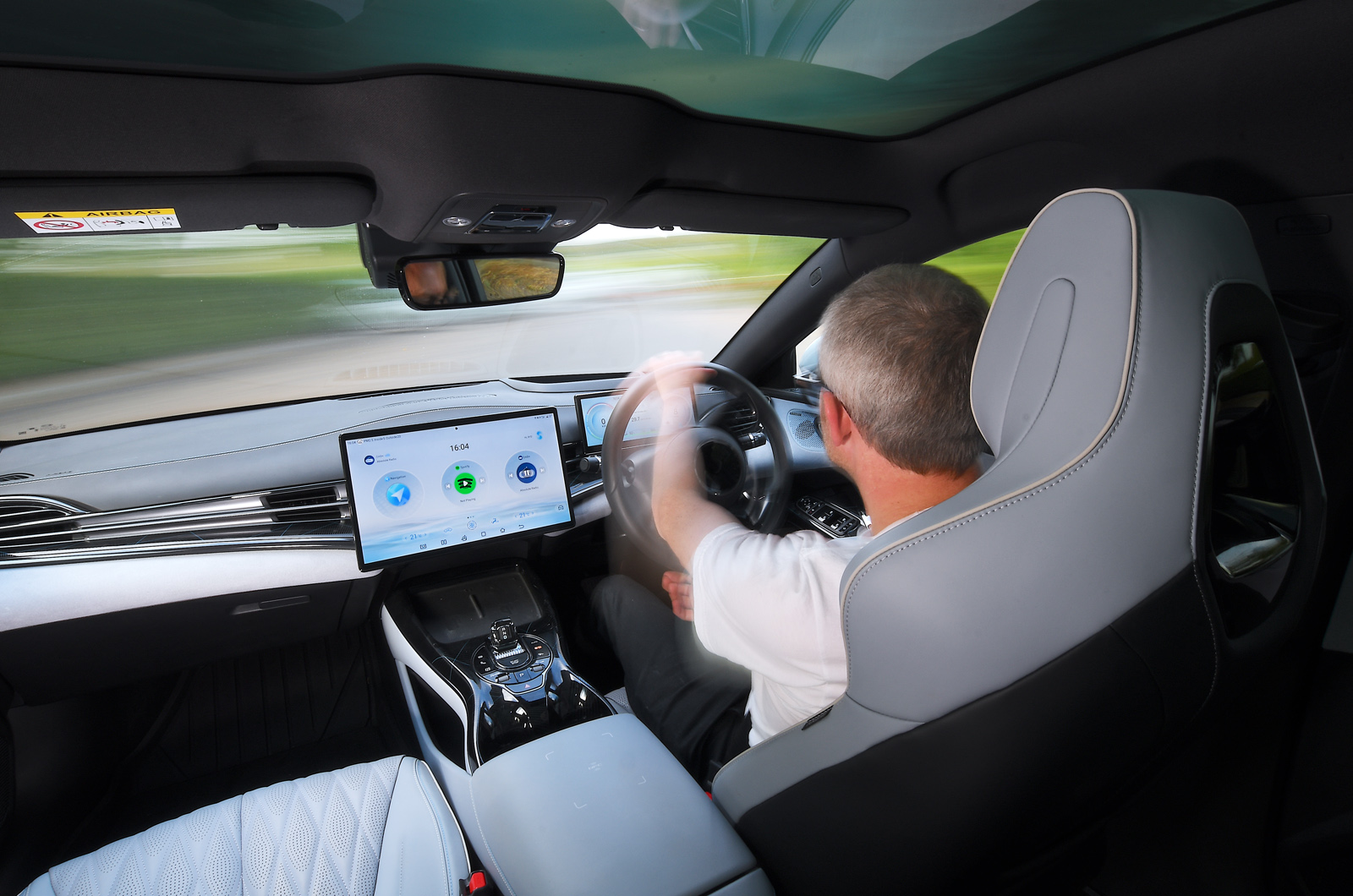 BYD Seal LT over-the-shoulder driving pic