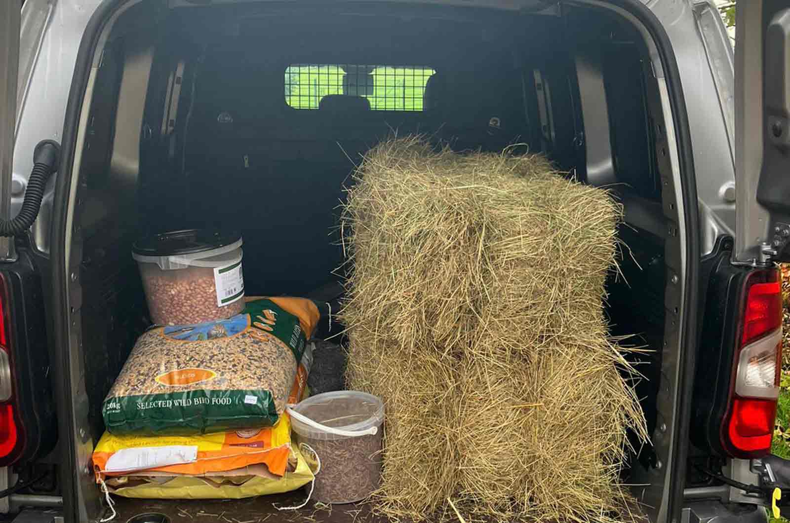 Citroën Berlingo van with hay in the rear