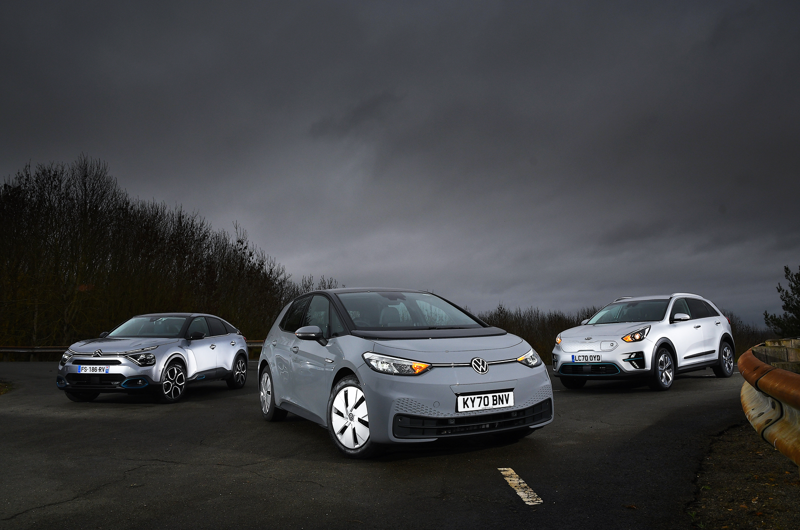 New Volkswagen ID.3 and Citroën e-C4 vs Kia e-Niro