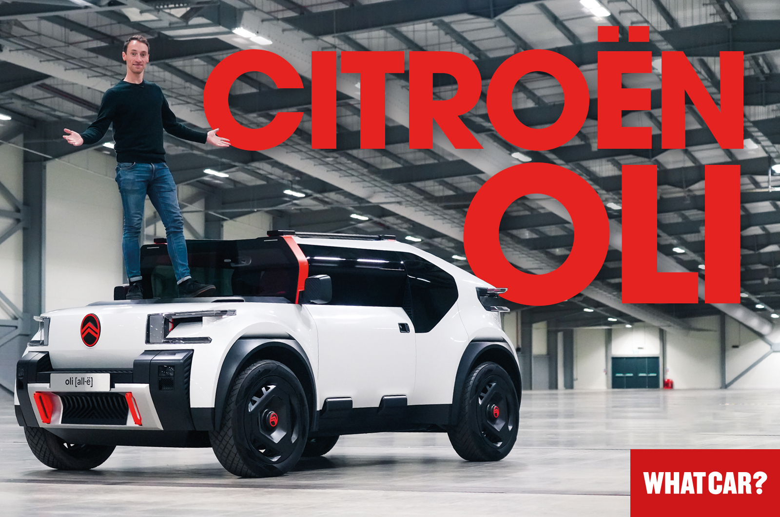 Citroen Oli - standing on the bonnet
