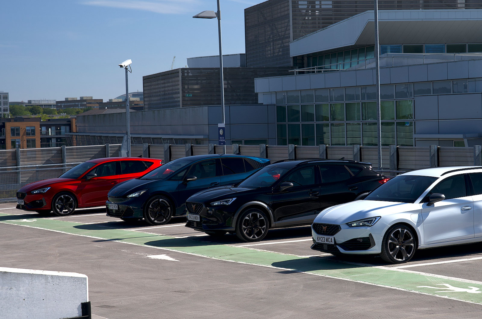 Cupra cars in a company car park